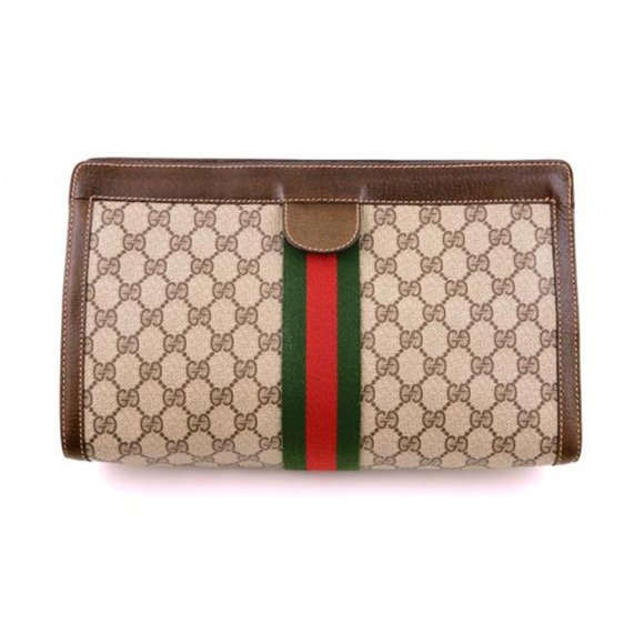 Gucci Handbags - Gucci Vintage Supreme Web Gg Monogram Clutch